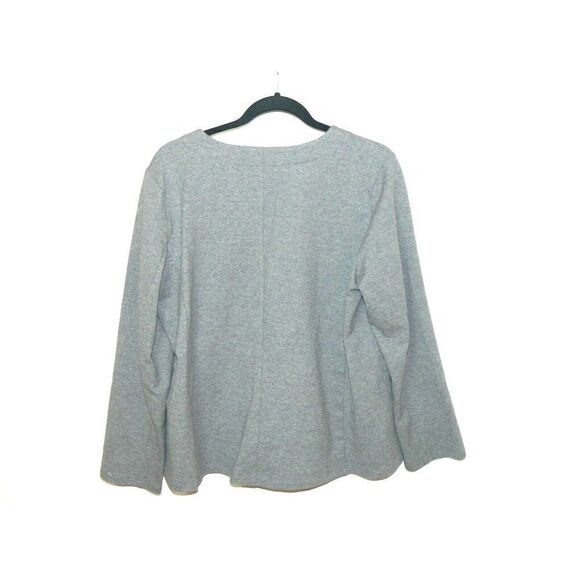 Eileen Fisher Jacket‎ Womens Size Large Gray Round Neck Full Zip Casual Preppy - Picture 5 of 10